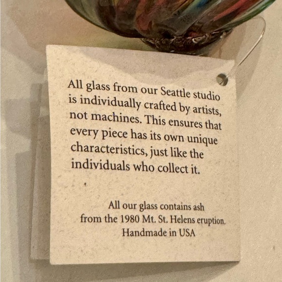 Artisan Hand-Blown Glass Ornament Rainbow Swirl 3 1/2” from Glass Eye Studio - Picture 4 of 7